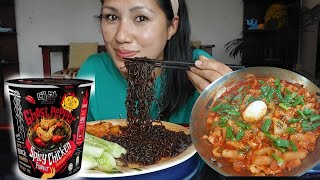 GHOST PEPPER Noodles challenge Made Tteokbokki at Home Mukbang [upl. by Anetsirk]