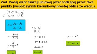 Wzór funkcji liniowej a współczynnik kierunkowy prostej  Matfiz24pl [upl. by Petronilla]