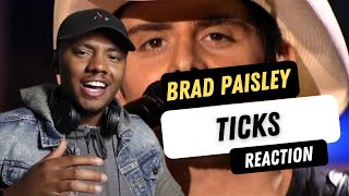 First Time Hearing  Brad Paisley  Ticks Live  REACTION [upl. by Ahsyekat59]