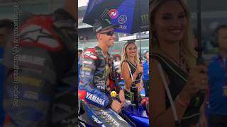 Fabio Quartararo Smiles Accompanied by Umbrella Girl  sanmarino yamahamotogp motogp [upl. by Fidelis]