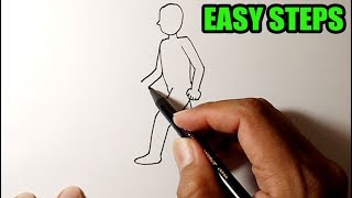 How to draw people walking  EASY TO FOLLOW [upl. by Magree708]