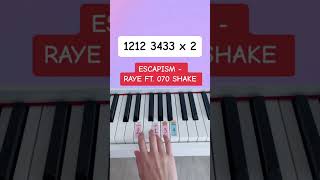 Escapism  RAYE 070 Shake Piano Tutorial escapism easypianotutorial pianoshorts [upl. by Sachsse392]