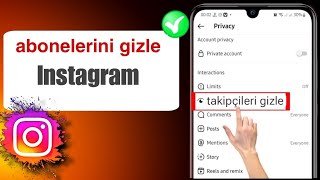 Instagram Takipçi Listesi Nasıl Gizlenir 2024 [upl. by Nyladnor]