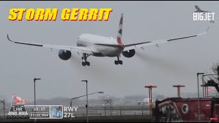 LIVE 🌬️Windy landings at Heathrow Airport✈️ StormGerrit [upl. by Whetstone]