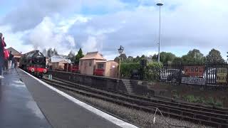 Kidderminster Railway Station SVR 46100 Royal Scot moves on the 21st Sep 2018 [upl. by Haines]