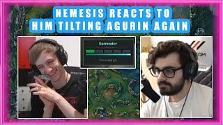 Nemesis Reacts to Him TILTING AGURIN 👀 FUNNY [upl. by Haugen658]