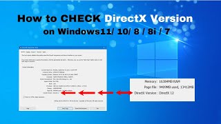 How to CHECK DirectX Version on windows 11l Windows 10 l 8 l 8i l 7  TUTORIAL [upl. by Fritzie]