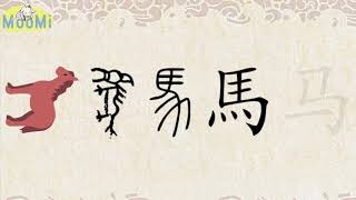 Chinese Character Evolution and Strokes汉字演变笔画  马ma  horse [upl. by Llerryt]