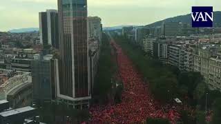 DIADA 2018 Timelapse de la manifestación en la Diagonal de Barcelona [upl. by Moorefield]