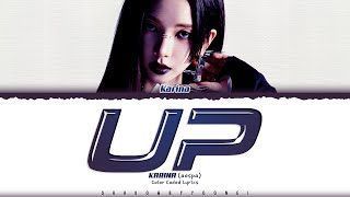 KARINA aespa UP Lyrics 에스파 UP 가사 Color Coded HanRomEng  ShadowByYoongi [upl. by Tonina]