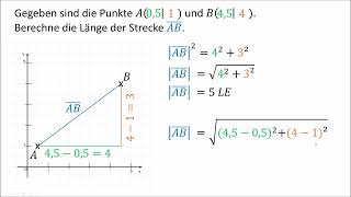 Streckenlängen im Koordinatensystem [upl. by Emerej]