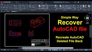 Easy Method AutoCAD File Recovery  How to backup AutoCAD backup file [upl. by Alguire]