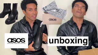 UNBOXING Asos Mens heeled Chelsea boots with platform sole with outfits [upl. by Suoicerpal]