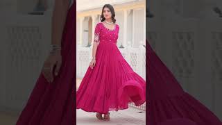 paint Georgette gown dressing colourful print gown latest design gowntrending gown [upl. by Gyimah453]