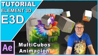 Element 3D Animación MultiCubos con imágenes  After Effects [upl. by Nayrda]