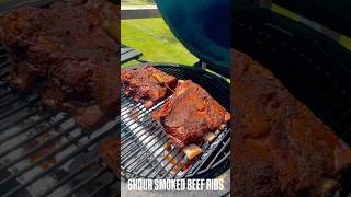 6 hour smoked beef ribs Next challenge is to do it camping beef smokedmeat cooking [upl. by Enimassej]