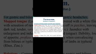 Taraxacum homoeopathic medicine education books youtubeshorts materia studywithmeliveneetpg [upl. by Othilia181]