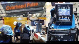 Pulsed MIG Overhead 4F welding welder productivity quality miller [upl. by Annawek851]