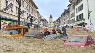 Flash floods suddenly hit Switzerland AGAIN The city of Morges VD sank instantly [upl. by Ataga869]