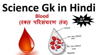 General Knowledge in Hindi  Blood रक्त परिसंचरण तंत्र [upl. by Sivartal]