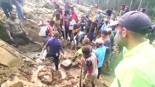 Papua New Guinea Says 2000 Buried Alive in Landslide Reports [upl. by Ahsikad]