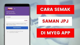 Cara Semak Saman JPJ Di MyEG Melalui Aplikasi [upl. by Annuahsal]