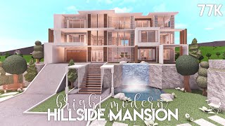 Bright Modern Hillside Mansion  Bloxburg Build [upl. by Benisch]