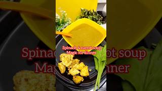 Palak amp carrot soup with sauted paneer dinner recipe healthy soup shorts youtube [upl. by Karon]