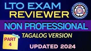 NON PROFESSIONAL LTO EXAM REVIEWER TAGALOG VERSION 2024 PART 4 [upl. by Siramad326]