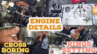 piston ring installation  cross boring  half engine details head fitting [upl. by Bergerac]