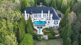 525M Grand chateau in Fairburn offers over 16000 SF of living space with a lighted tennis court [upl. by Debbi760]