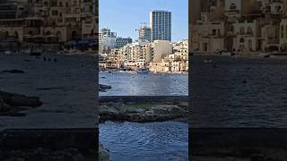 Sliema Malta St Julians Bay St Julians San Giljan Mediterranean sea shorts [upl. by Frida]