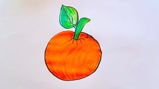 How To Draw An Orange Step By Step  Easy Fruit Drawing [upl. by Mccandless775]