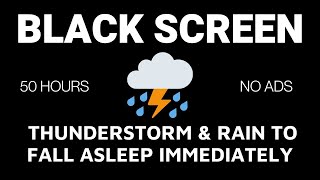 Only 3 Minutes SUPER STRONG Thunderstorm amp Rain to Fall Asleep Immediately  Black Screen 24h No ADs [upl. by Katz]