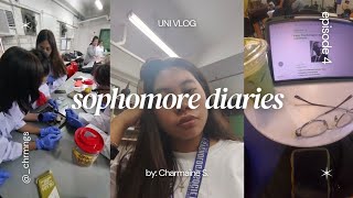 UNI VLOG ⋆ 𐙚 ˚  studying in a café laboratory days stuDYING a lot 🥼🤍 [upl. by Bowlds582]