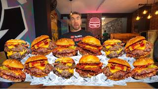 I ALMOST DIED TRYING TO GET A NEW BURGER CHALLENGE RECORD  Joel Hansen [upl. by Aroled]