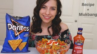 Doritos Taco Salad Recipe  Mukbang [upl. by Puklich]