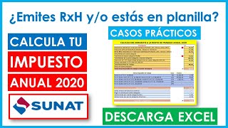 Renta anual de renta de Cuarta y Quinta Categoría 2020  Sunat Cálculo del Impuesto Anual 2020 [upl. by Eliades]