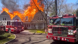 FULLY INVOLVED MANSION  EAST NORWICH NY [upl. by Caldeira465]