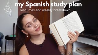 my Spanish learning plan resources  weekly breakdown [upl. by Ainegul]