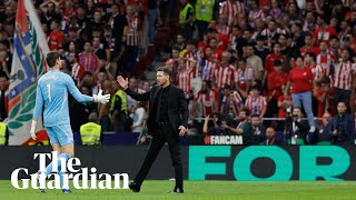 Diego Simeone criticises Atlético Madrid ultras and Courtois for Madrid derby disturbance [upl. by Nalor]