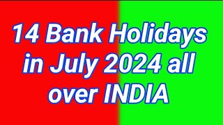 Bank holiday in July 2024  Bank holiday list [upl. by Ative]