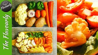 Roasted vegetables  How to cook mixed vegetables in less oil  Low oil food recipe [upl. by Shuma]