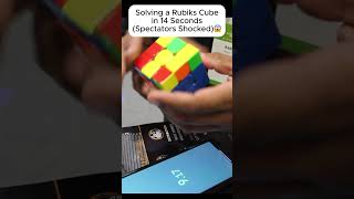 Solving a Rubiks Cube in 14 seconds Spectators Shocked 😱 rubikscube edit shorts tricks cool [upl. by Lacombe700]