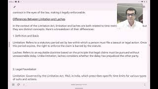 LIMITATION ACT 1963  INTRODUCTION OBJECTIVE DIFFERENCE BETWEEN LIMITATION AND LACHES [upl. by Ysied]