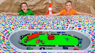 Vlad and Niki play with Toy Cars and build Speedway Track [upl. by Loreen952]