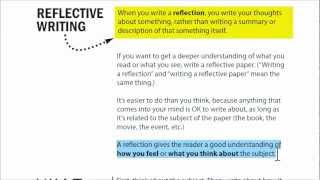 Writing a reflection [upl. by Orr]