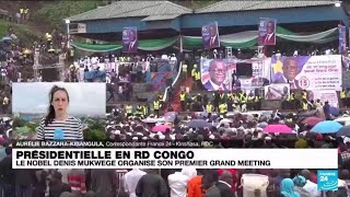 Présidentielle en RD Congo  la campagne est lancée premier grand meeting de Denis Mukwege [upl. by Olocin]