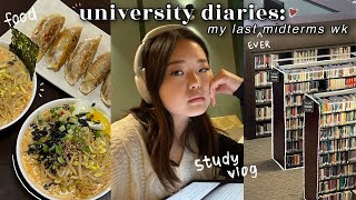 📕 UNI VLOG my last midterms week ever school outfits productive days what i eat on campus 🍲 [upl. by Turro]