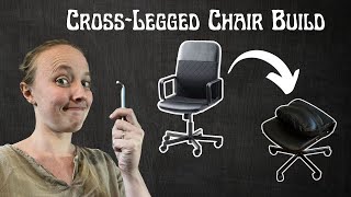 CrossLegged Chair Build REMODEL AN IKEA RENBERGET WITH ME [upl. by Anij493]